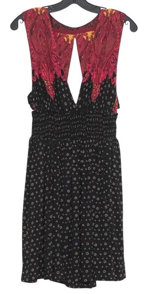 Free People Dress Boho Festival Romantic Goth Cottage Dark Academia Black Large thumbnail 1