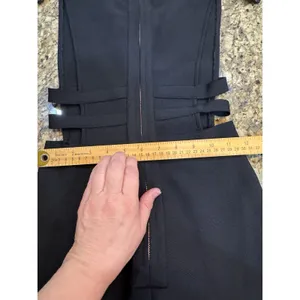 Tiger Mist black jumpsuit featuring a deep plunging neckline Size Small Cutouts thumbnail 5