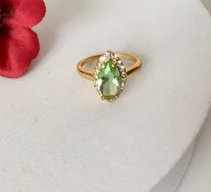 Green Gemstone Ring, Size 8 thumbnail 1