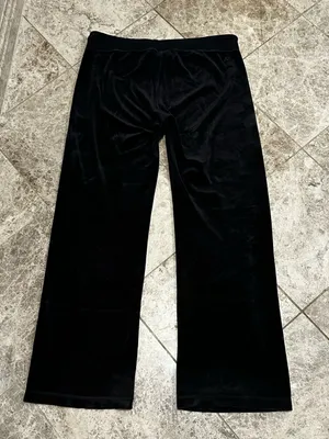 Vintage Nike Black Velour Sweatpants Medium M 8.5” Rise Track Pants Y2K thumbnail 8