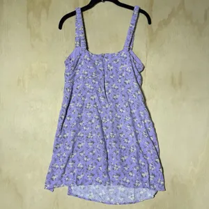 Aeropostale Purple Floral Mini‎ Dress Women's Large Cottagecore Summer Sundress thumbnail 7