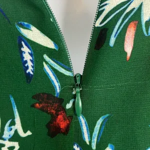 C/MEO Collective Elude Midi Dress Green Floral Front Ruffles‎ Halter Neck XS thumbnail 9