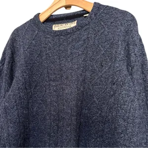 Jack Wills Women’s Size L Blue Tinsbury Merino Wool Blend Cable Knitted Sweater thumbnail 1