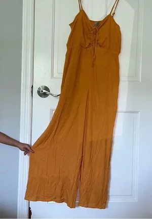 ASOS DESIGN cami jumpsuit with gathered bodice detail mustard size 10 thumbnail 13