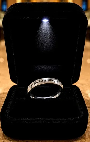 Unisex Minimalist Inspirational 'Keep F*ck*ng Going' SS Ring Size 8 Silver thumbnail 1