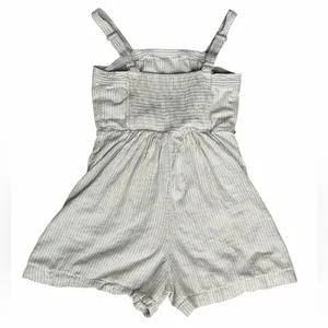 Coastal Picnic Striped Linen-Blend Romper • Neutral Summer Vibe Medium thumbnail 7