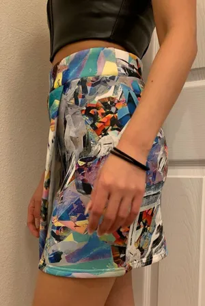Jaded London Crystal Cyberwave Asymmetrical Skirt thumbnail 3