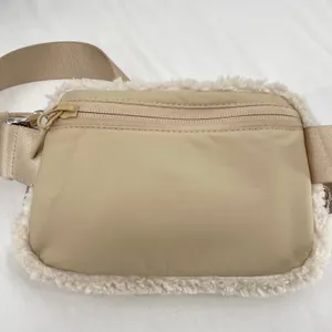 Lululemon Fluffy Fleece Sherpa Belt Bag Cream Fall Neutral Silver Buckle Ivory thumbnail 3