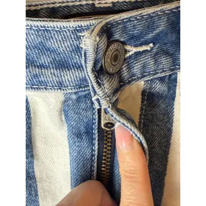 Abercrombie & Fitch Vintage Denim Skirt Women 4 Blue White Striped Jean Mini Y2K thumbnail 7