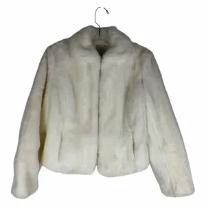 Ann Taylor LOFT Faux Fur Short Jacket White Size 4P thumbnail 4
