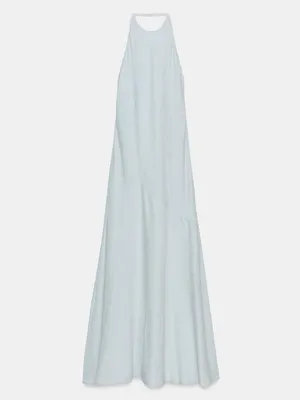 NWT Zara Light Blue Halter Open Back woman’s midi Dress Small thumbnail 13