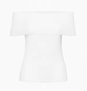 Aritzia White Off-The-Shoulder Top thumbnail 1