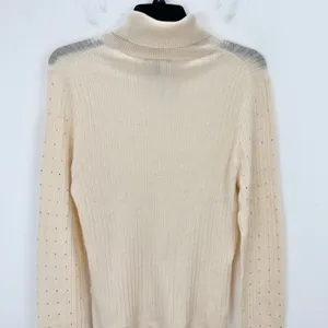 J.Crew Featherweight Cashmere Turtleneck Sweater Rhinestones Buttercream XL NWT thumbnail 13
