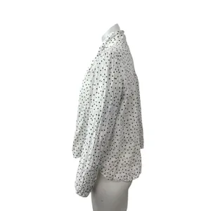 Zara Women's White Polka Dots Balloon Long Sleeve Tie High Neck Blouse Top Sz L thumbnail 3