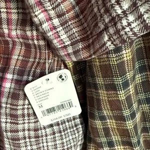 NEW Free People Layer it Up Plaid Flannel Snap Down Top Medium thumbnail 7