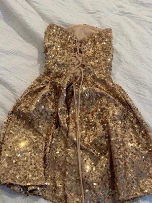 Lucy in the Sky Gold Mini Sequin Dress thumbnail 2