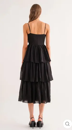 Black Bow Midi Dress thumbnail 2