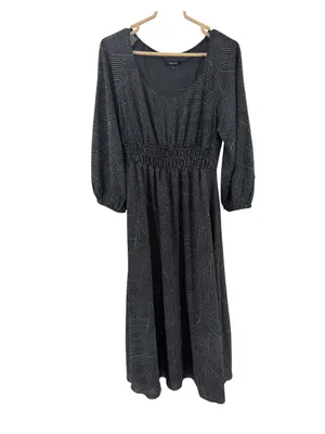 Madewell Geo Dot Print Balloon Sleeve Georgette Midi Dress M Whimsigoth feminine flowy thumbnail 2
