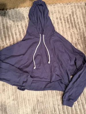 Spirit‎ Jersey Navy Crop Pullover Hoodie with Drawcord Nashville thumbnail 2