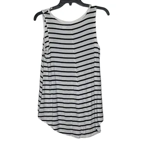 Old‎ Navy Luxe Tank Top Size Small White With Navy Stripes Stretch Womens thumbnail 8