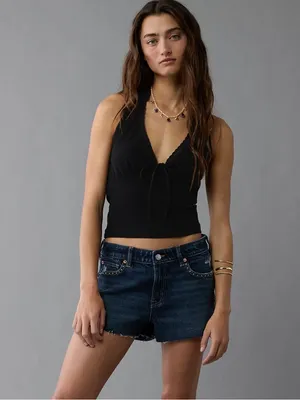 AE Tie Front Halter Crop Top thumbnail 3