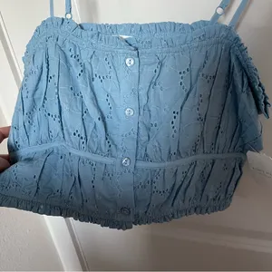 NEW Altar’d State Blue Floral Crop Top Size XL NWT thumbnail 7