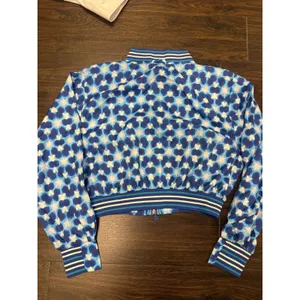 FP Movement by Free People "Top Seed" Printed Tennis Jacket - Blue/White, Size S thumbnail 3