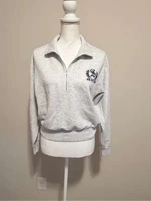 Skims Lightweight Fleece Shrunken Quarter Zip Pullover size large NWT thumbnail 4