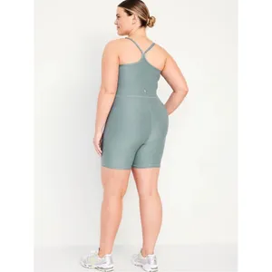 Old Navy Cloud+ Racerback Bodysuit Romper 6 inch Inseam Size L in Underwater thumbnail 7