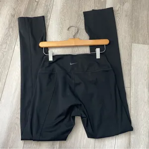 Nike Flare Leggings fitted split leg womens Black (medium) athleisure workout thumbnail 5