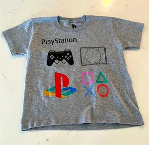 Sony Playstation Cropped Gray Graphic T Shirt Size Women's Small thumbnail 1
