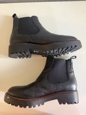 Caslon Miller Water Resistant Leather Black Chelsea Boot Size 6.5M Chunky Soles thumbnail 6