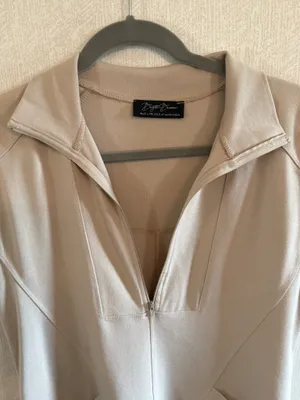 Brigitte Brianna SexyModest Beige Quarter Zip Pocket Dress Size Small thumbnail 3