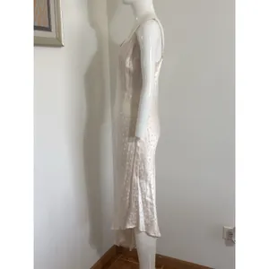 Lovestitch Midi Slip Dress M Beige Polka Dot Asymmetric Hem Boho Summer Wedding thumbnail 9