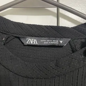 ZARA Black Mandarin Collar Button Front Long‎ Sleeve Blouse Women Size M thumbnail 4