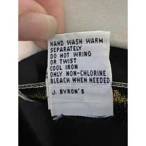 New Jouer black chiffon long sleeve shirt with gold embroidery Sz 6‎ - flawed thumbnail 9