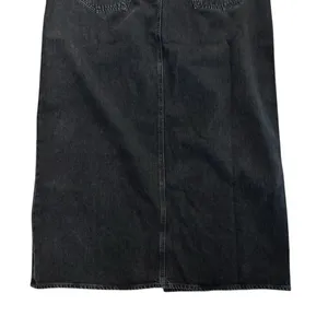 NEW Agolde Leif Front Slit Denim Maxi Skirt Spider Black Size 32 Casual $238 thumbnail 8