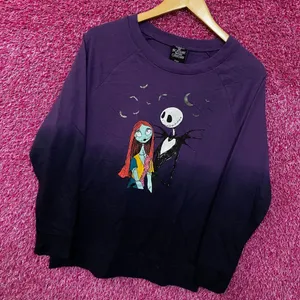 Jack & Sally Nightmare Before Christmas Disney Crewneck M thumbnail 3