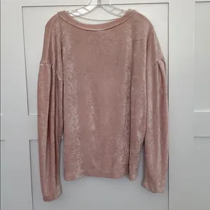 Free People Pink Velvet top M thumbnail 7