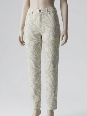 Wilfred Free Aritzia Melina Pant High Rise Straight Leg Swirl Print Twill Sz 6 thumbnail 7