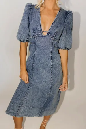 Shop Zoco Sarah Beth Denim Midi Dress thumbnail 2