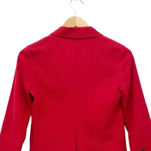 Abercrombie & Fitch Cropped Red Blazer Size XS Wool Blend 2 Button Jacket Preppy thumbnail 7