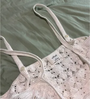 Aritzia Wilfred Gemma White Crochet Tank thumbnail 6