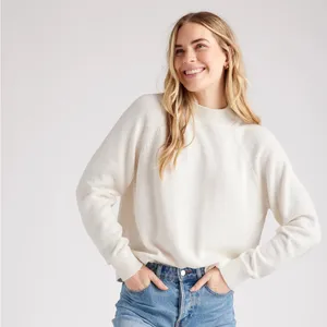 Quince 100% Organic Cotton Mock Neck Sweater crewneck ribbed top knit thumbnail 2