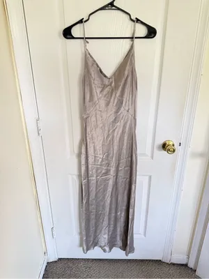 DISSH Simone Slip Dress in Pewter Satin thumbnail 3