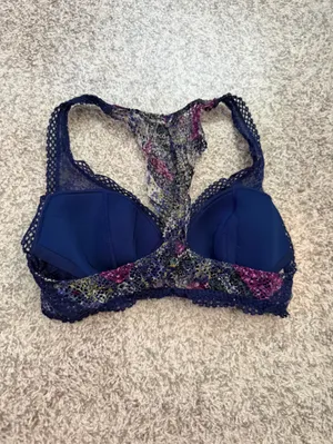 Victoria’s Secret Navy Floral Lace Racerback Bralette thumbnail 3