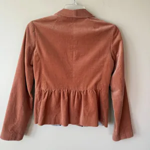 J.Crew Womens Blazer 8 Orange Hue Shawl Collar Peplum Velvet Dark Academia Fall thumbnail 4