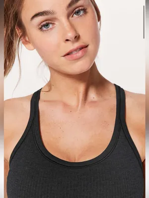 Lululemon Ebb to Street Tank Ribbed Black Size 10 thumbnail 4