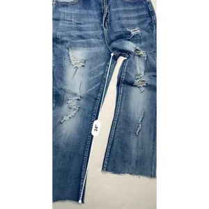 Elite Jeans Ripped Destroyed Blue Jeans‎ High Rise Punk Bohemian Sz 13/14 thumbnail 7