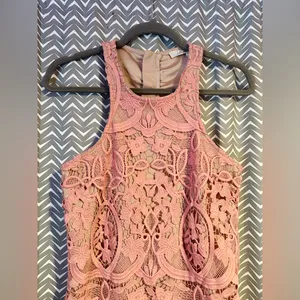 Lovers and Friends | Caspian Shift Dress in pink lace, size XS thumbnail 2
